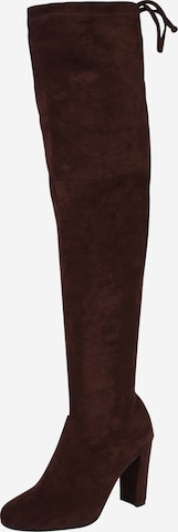 ABOUT YOU Over the Knee Boots 'Liya' in Brown: front