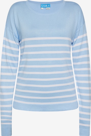 SANIKA Pullover in hellblau / weiß, Produktansicht