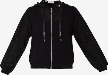 Liu Jo Zip-Up Hoodie in Black: front