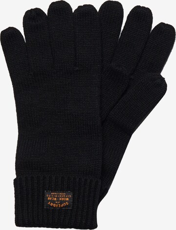 Superdry Full Finger Gloves 'Radar' in Black