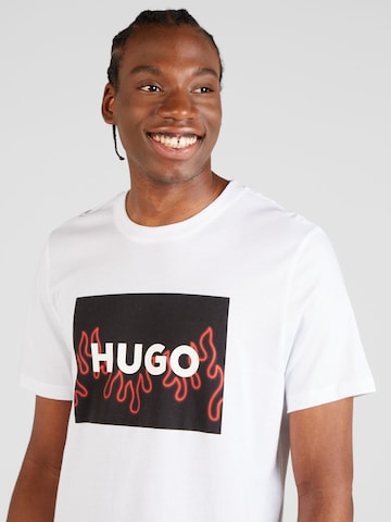 HUGO Majica 'Dulive' | bela barva