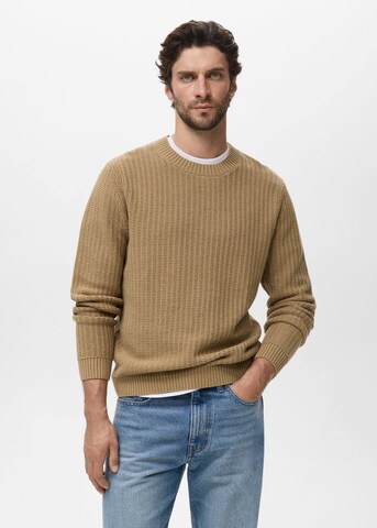 MANGO MAN Pullover 'Rioja' in Braun: Vorderseite