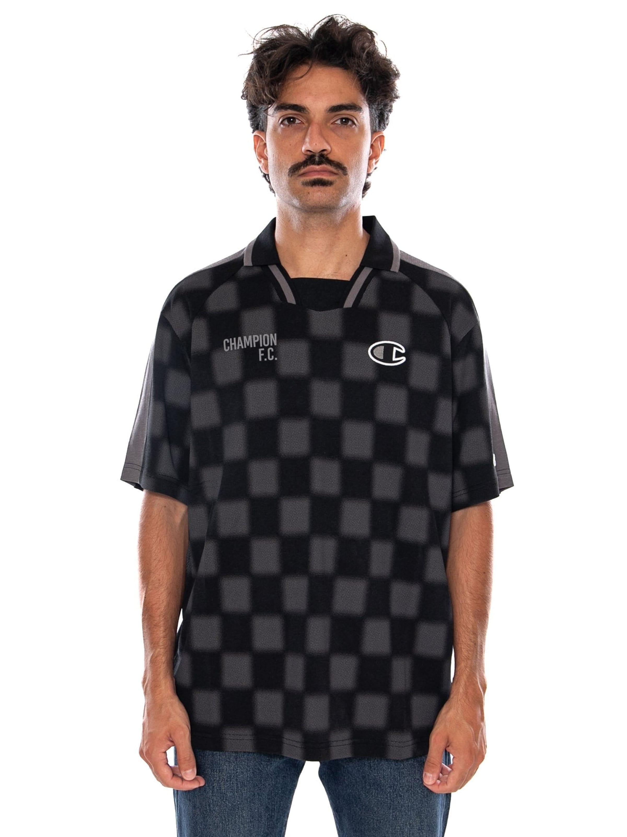 Maglietta 'POLO BLACK' di Champion in nero: frontale