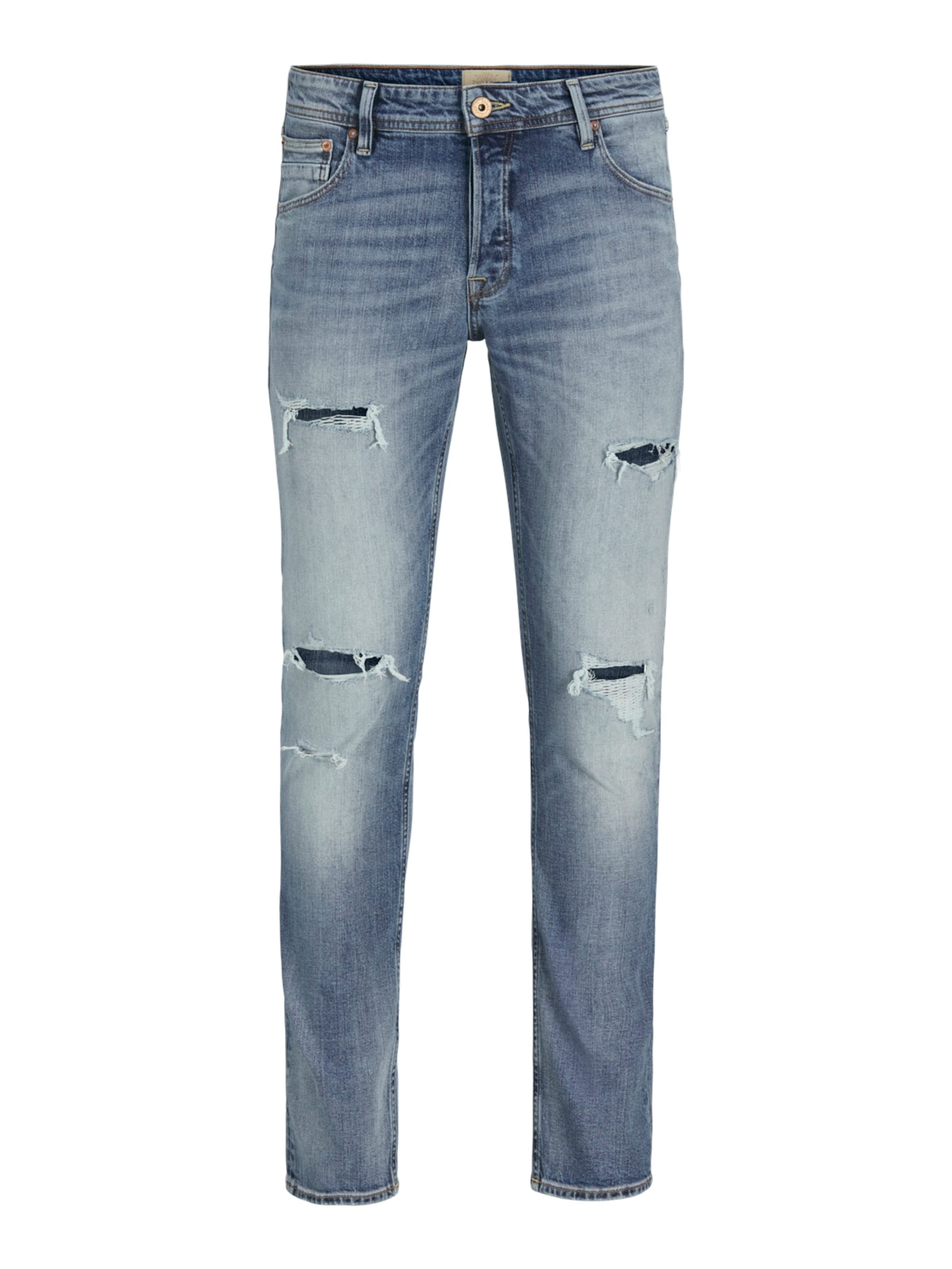 Skinny Jeans 'JJIMIKE JJCOLE' de la JACK & JONES pe albastru: față