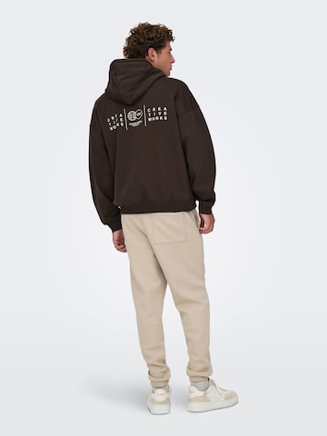 Only & Sons Sweatshirt 'ONSGALLERY' in Brown