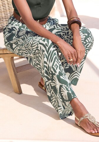 LASCANA - Pierna ancha Pantalón en verde