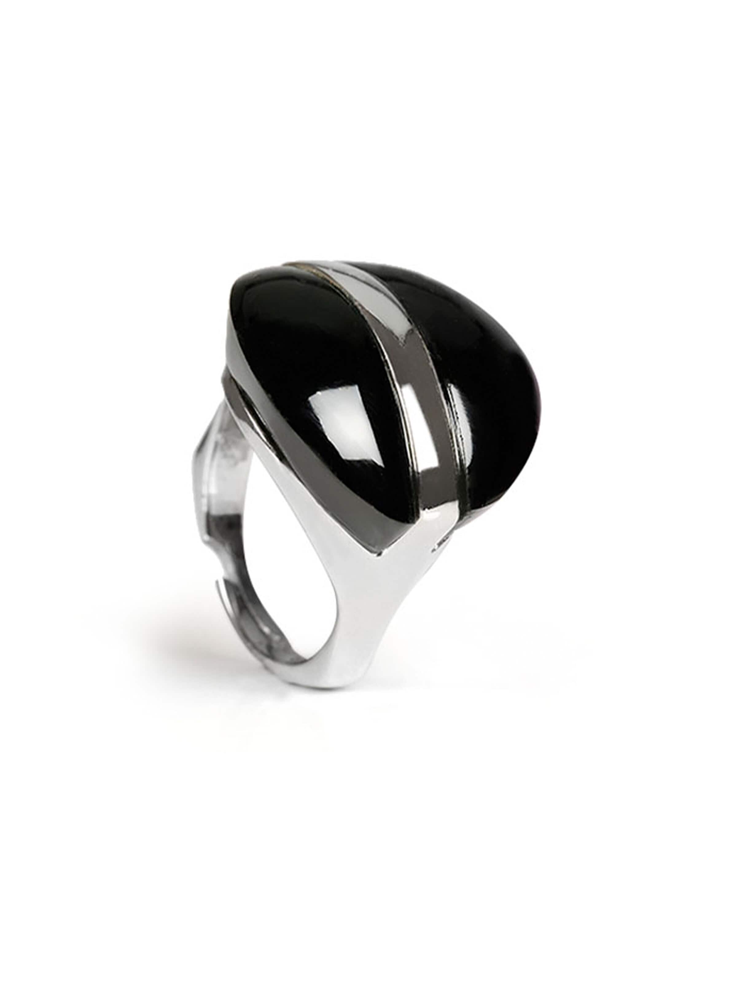 Tiger Treasure Qualität, inspiriert seit 1890 Ring 'Stärke'‌‌‌‌‌‌‌ in Schwarz: Vorderseite