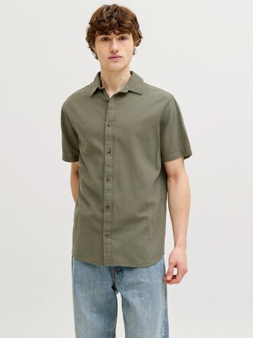 JACK & JONES - Ajuste regular Camisa 'JJESUMMER' en verde: frente