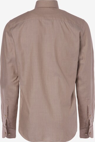 Profuomo Slim fit Zakelijk overhemd in Beige