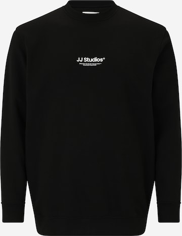 Jack & Jones PlusSweater majica 'JJESOHO' - crna boja: prednji dio