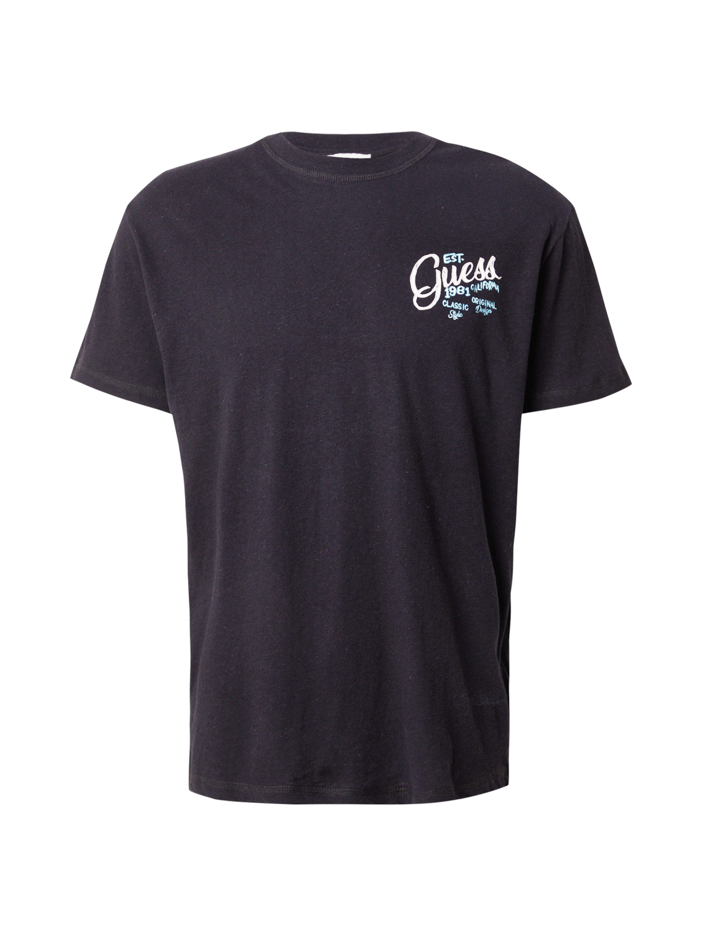 Tricou 'FRUITS' de la GUESS Originals pe negru: față