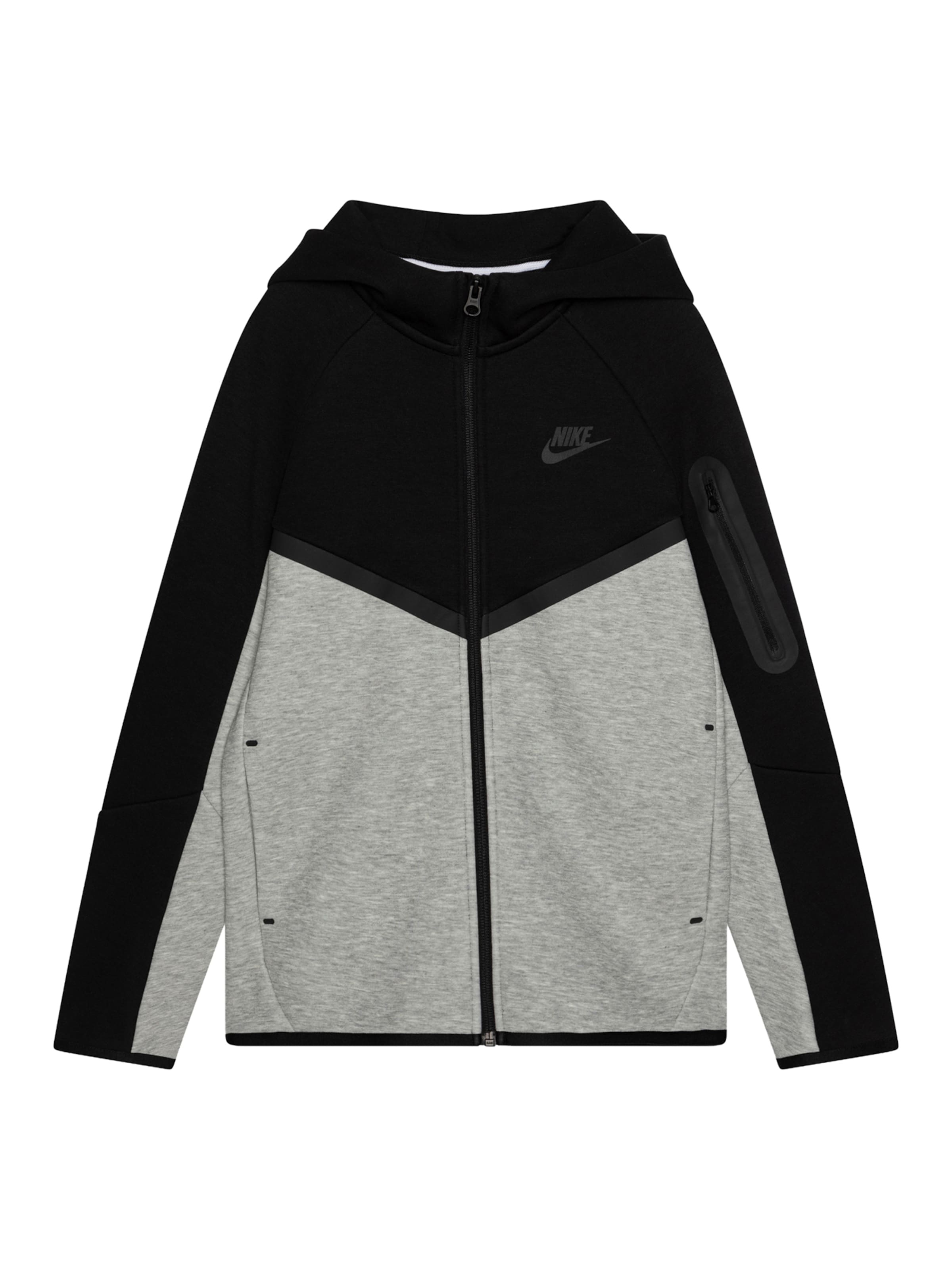 Nike Sportswear Ζακέτα φούτερ 'TCH FLC' σε γκρι: μπροστά