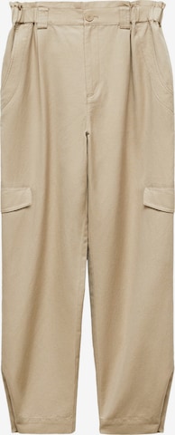 MANGO Wide leg Pleat-Front Pants 'Nick' in Beige: front