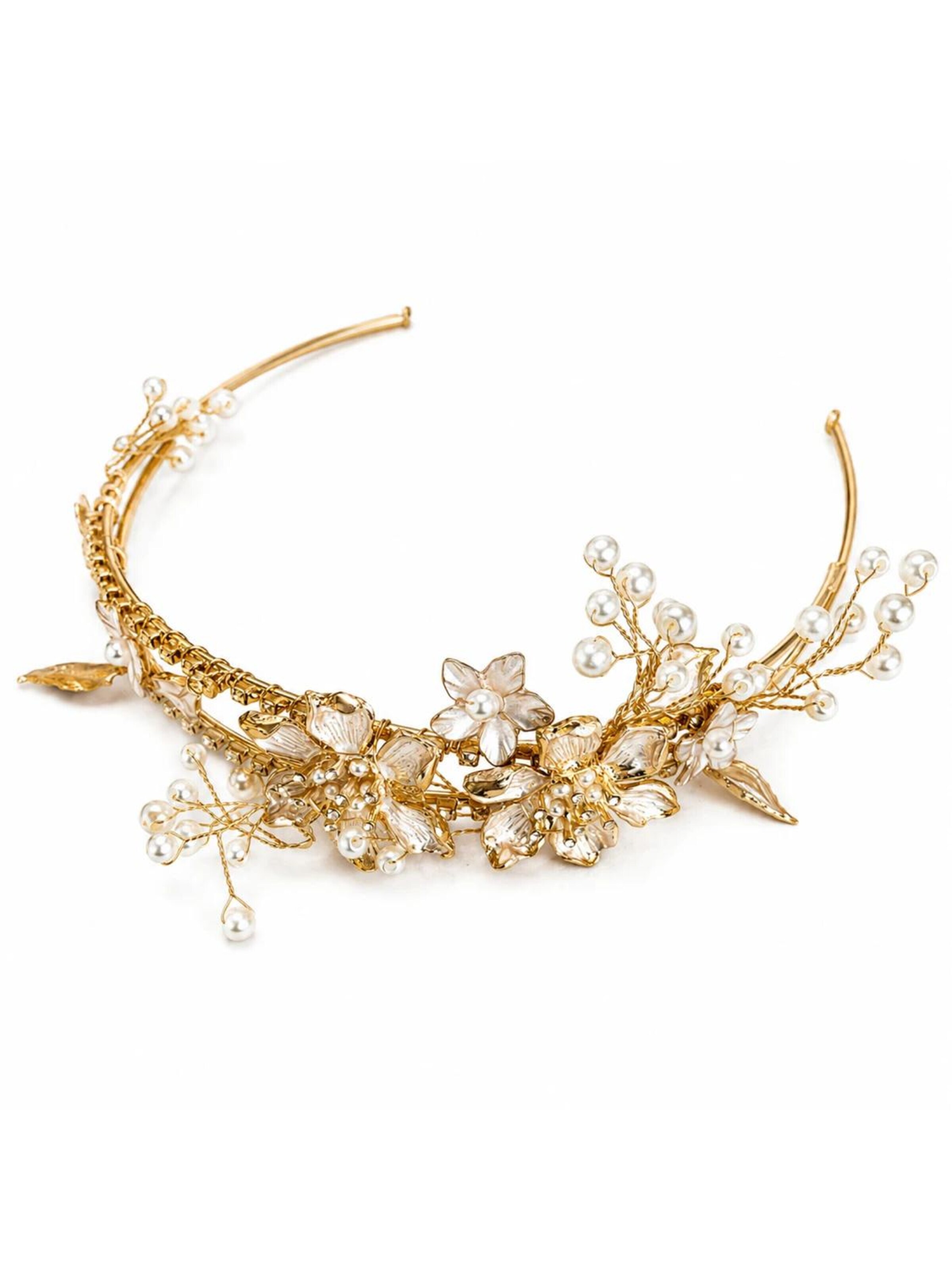 Sally Jane Bridal Ornement pour cheveux 'Hestia Tiara' en One Size en or, Vue avec produit