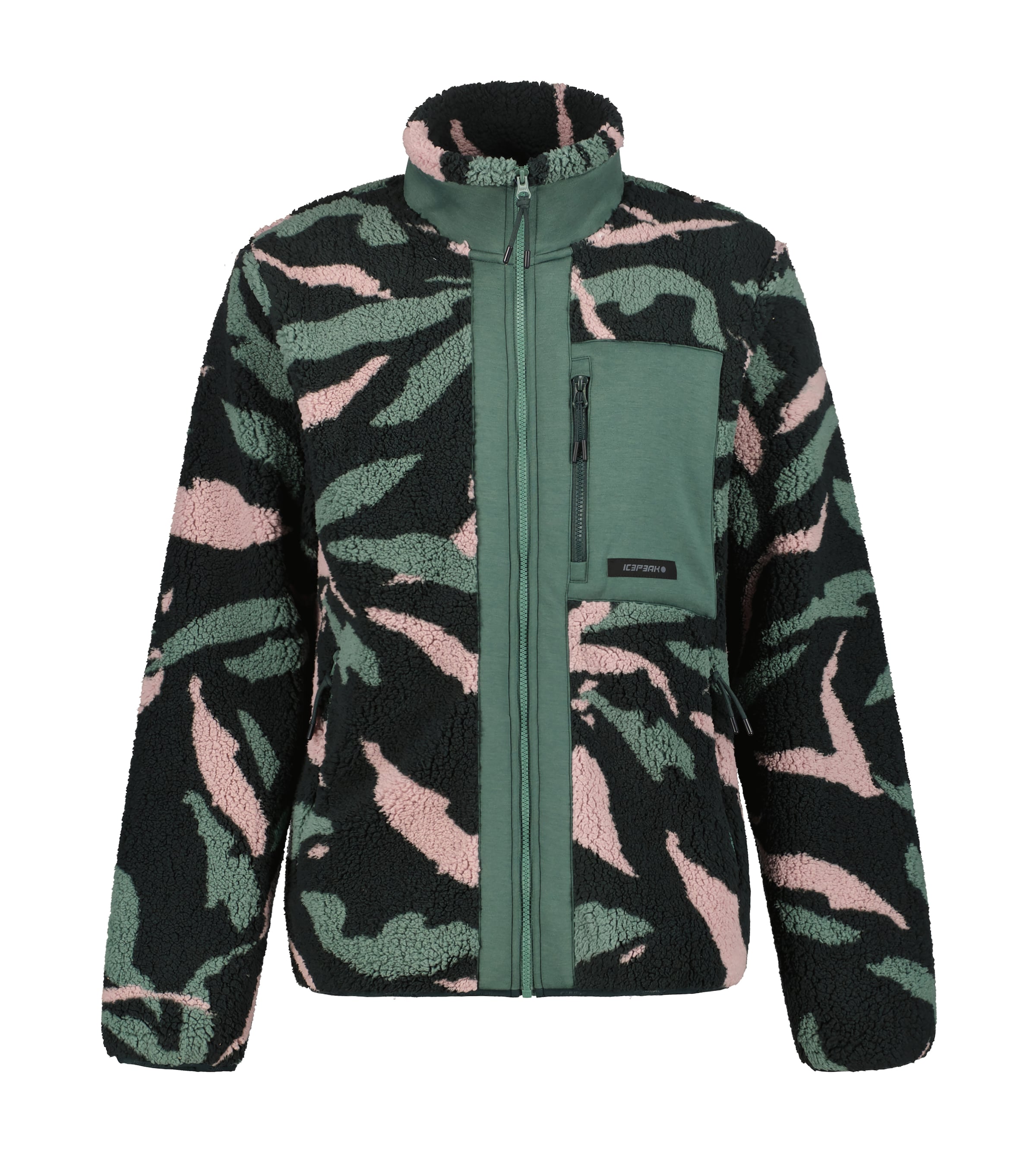 ICEPEAK Athletic Fleece Jacket in S in Dark green / Pink, Item view