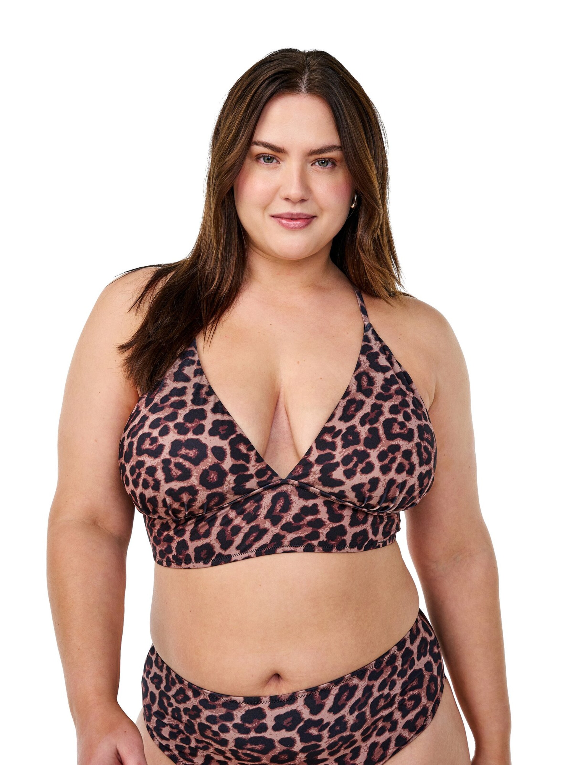 Zizzi Kolmnurk Bikiinitopp 'Caanne', värv pruun