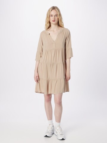 Sublevel Dress in Beige: front