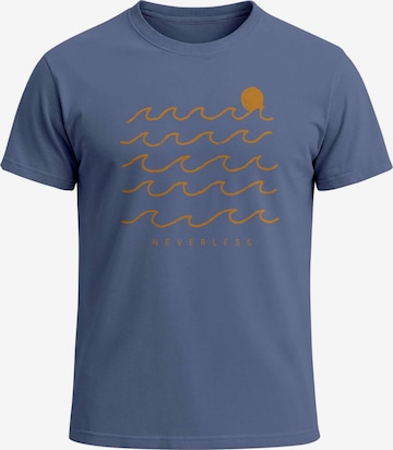 Neverless Shirt 'Wellen Sonne' in Blau: Vorderseite