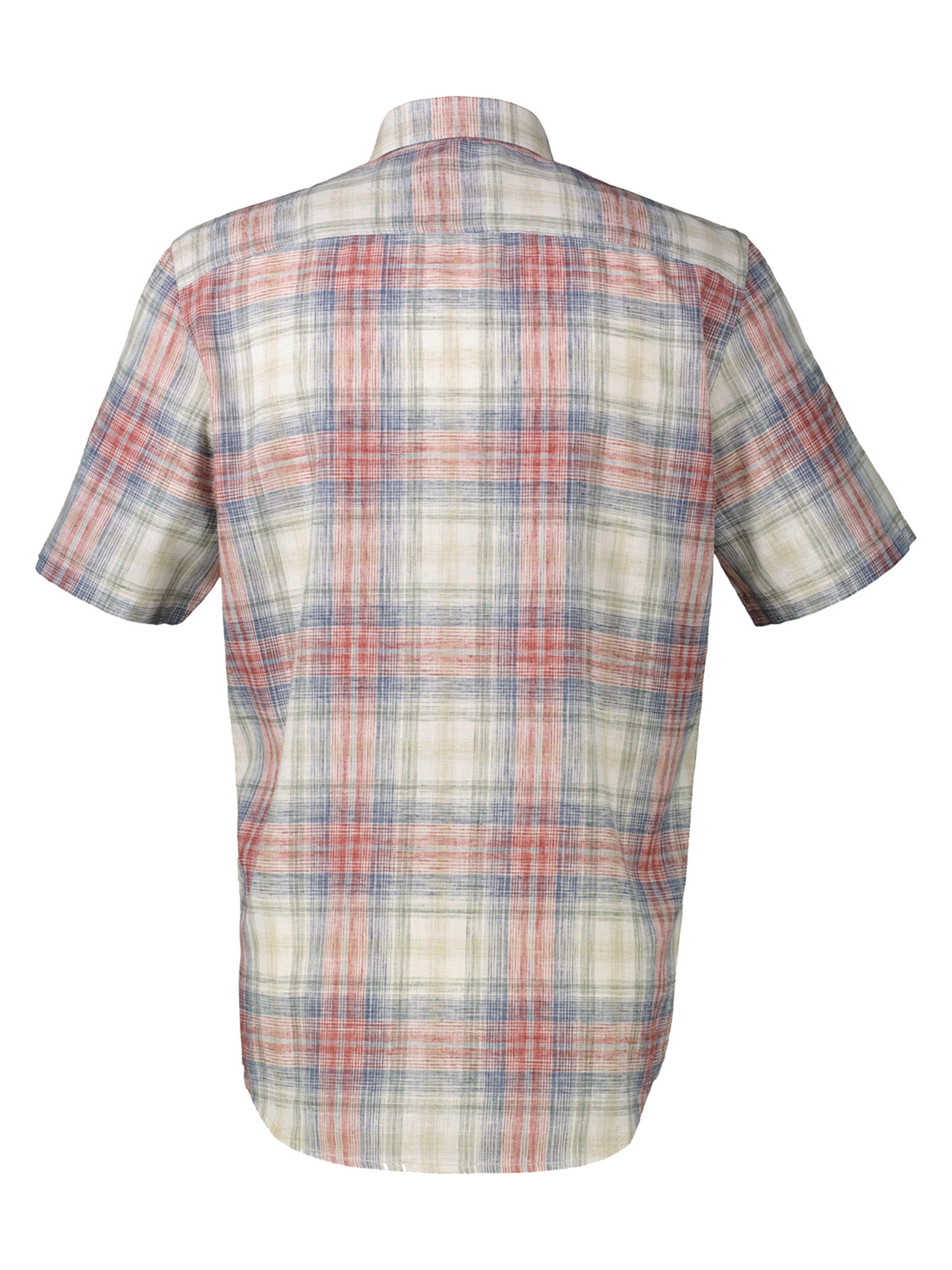 LERROS Regular Fit Karo-Halbarmhemd in Großen Größen in Beige