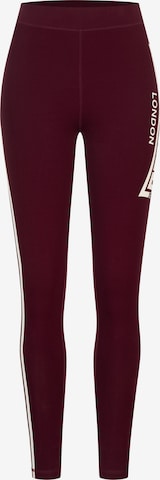 LONSDALE Skinny Urheiluhousut 'Lowstoft' värissä punainen: etupuoli