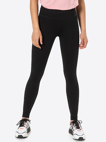 Casall Skinny Workout Pants in Black: front