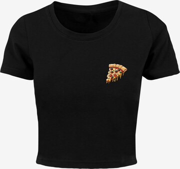 Merchcode Shirt 'Pizza Comic' in Zwart: voorkant