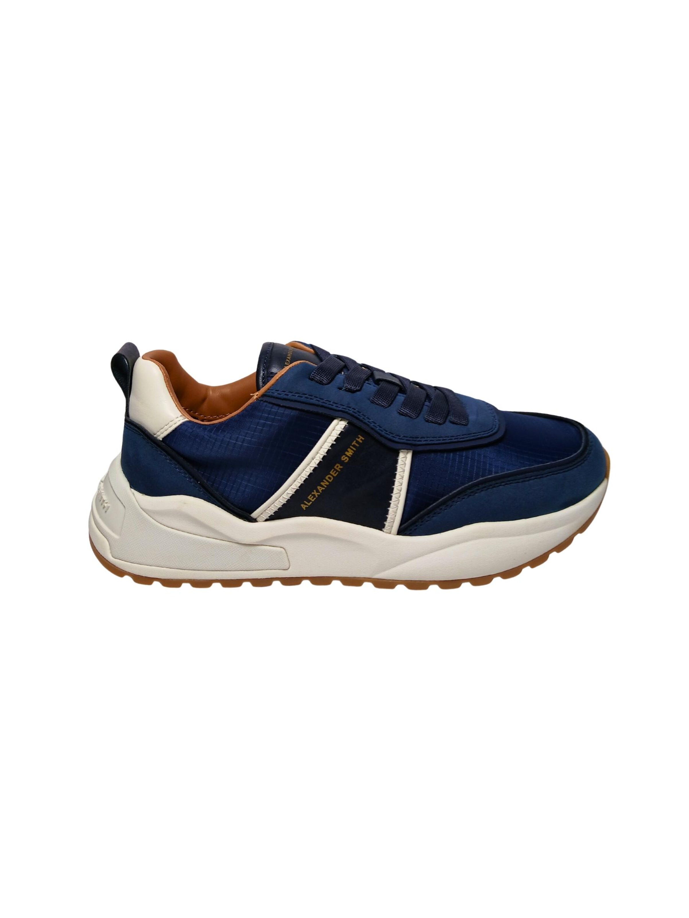 Baskets basses Alexander Smith en bleu : devant