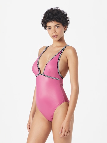 Calvin Klein Swimwear Triangle Swimsuit in Pink: front