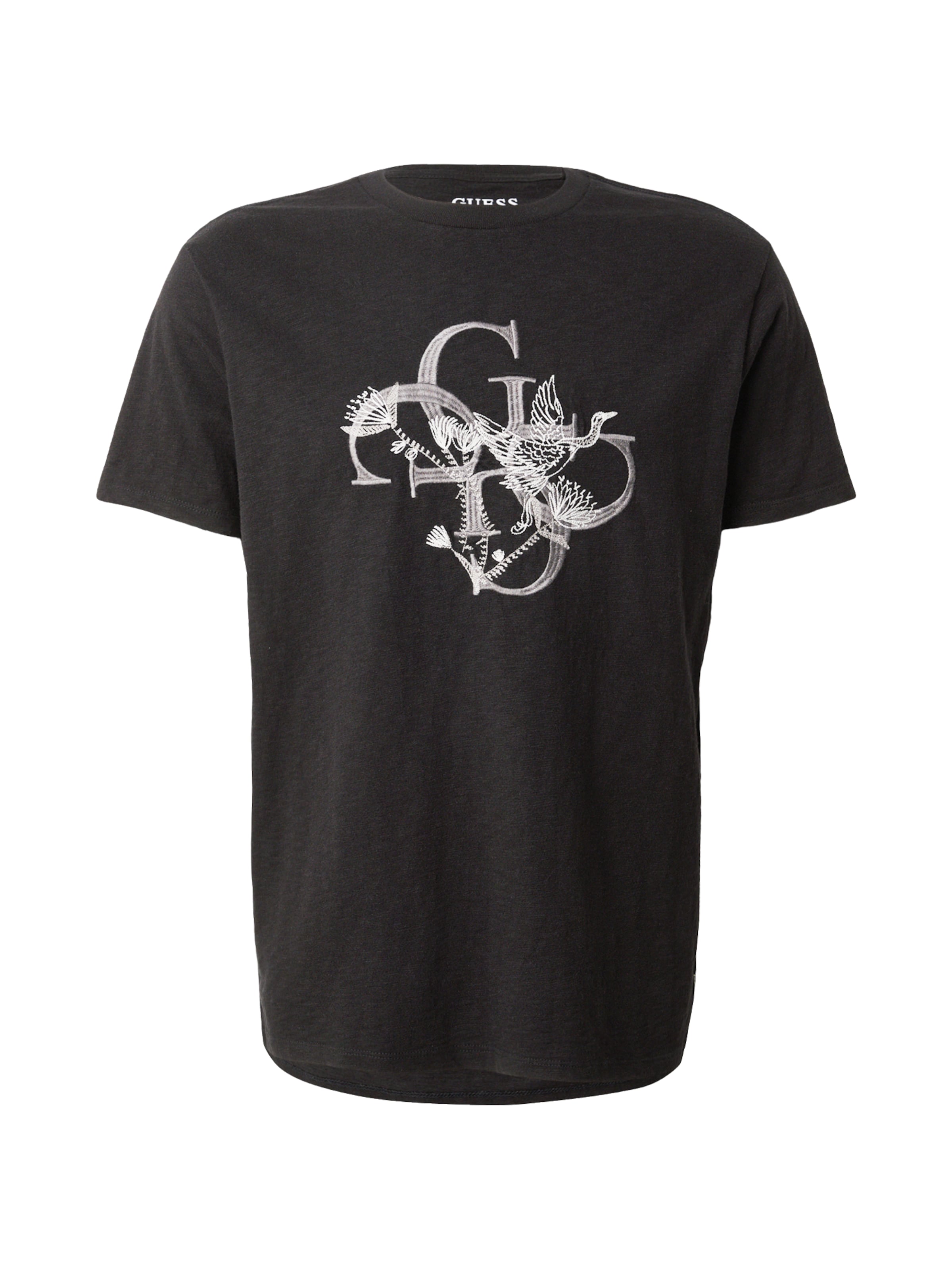 GUESS - Camiseta 'CRAFTED BIRD' en negro: frente