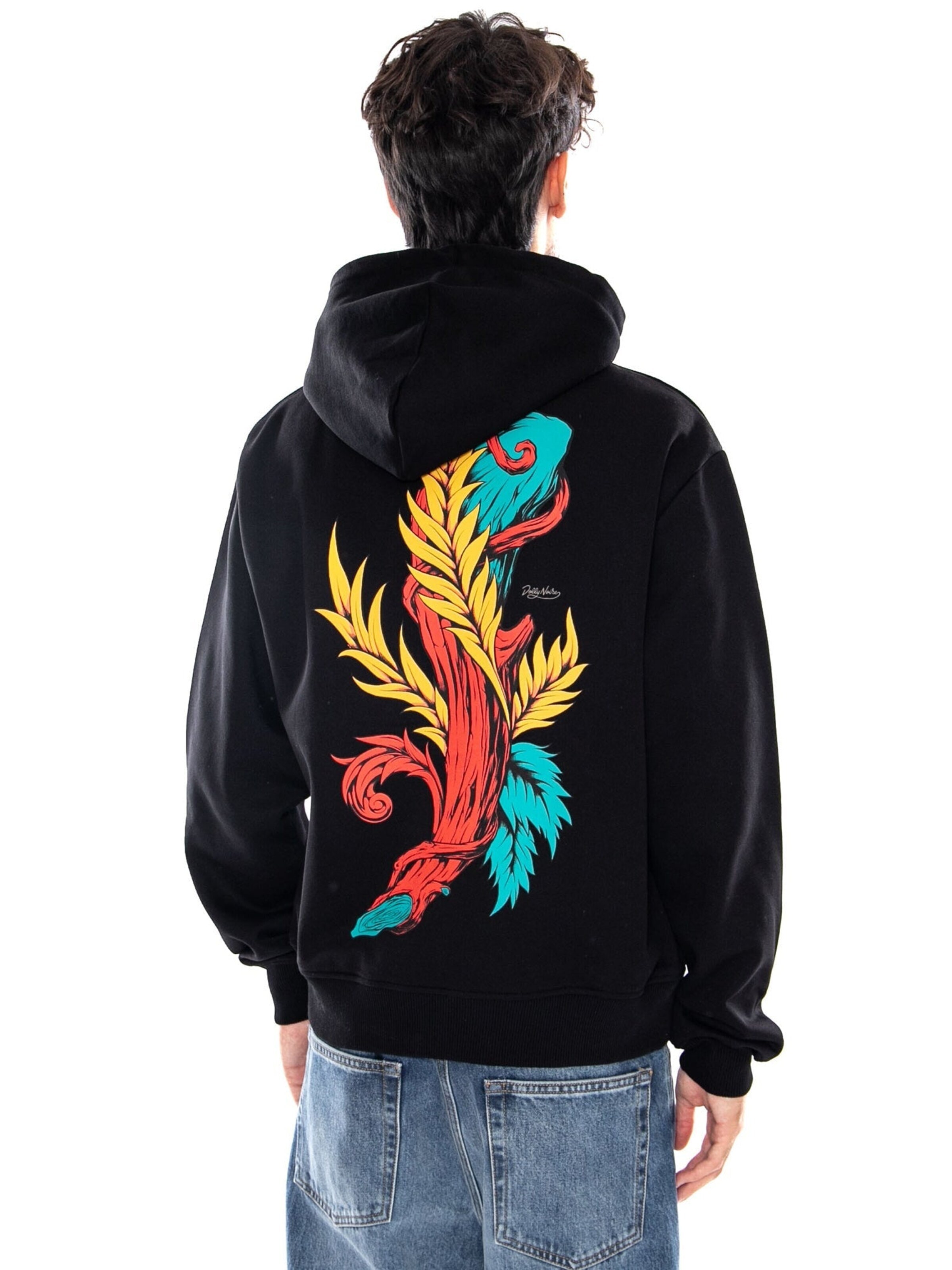 Felpa 'ASSO DI BASTONI HOODIE BLACK' di DOLLY NOIRE in nero