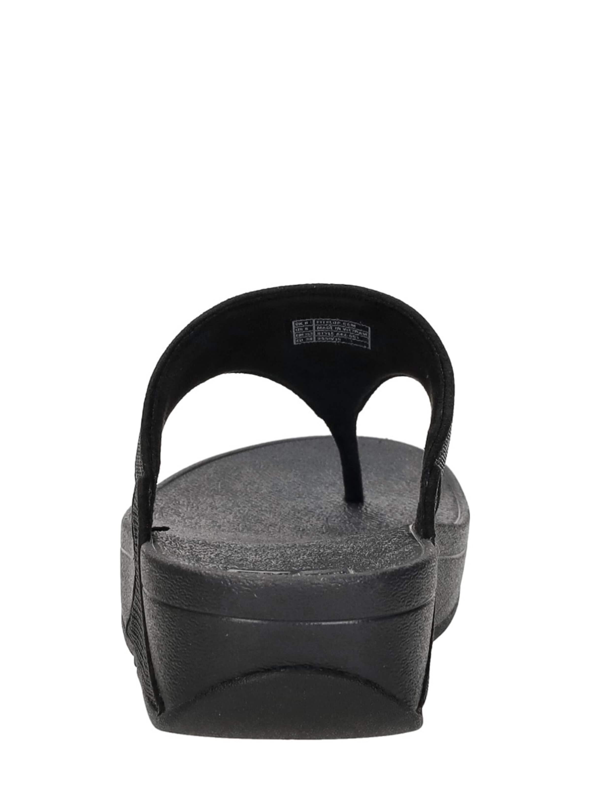 FitFlop Teenslipper 'Lulu Shimmerglitz Toe-Post' in Zwart