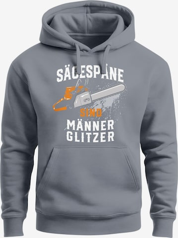 Neverless Sweatshirt 'Männerglitzer' in Grau: Vorderseite