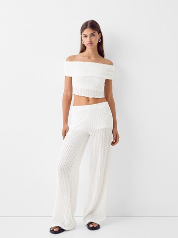 Bershka Regular Trousers in White