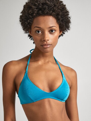 Pepe Jeans Triangle Bikini Top in Blue