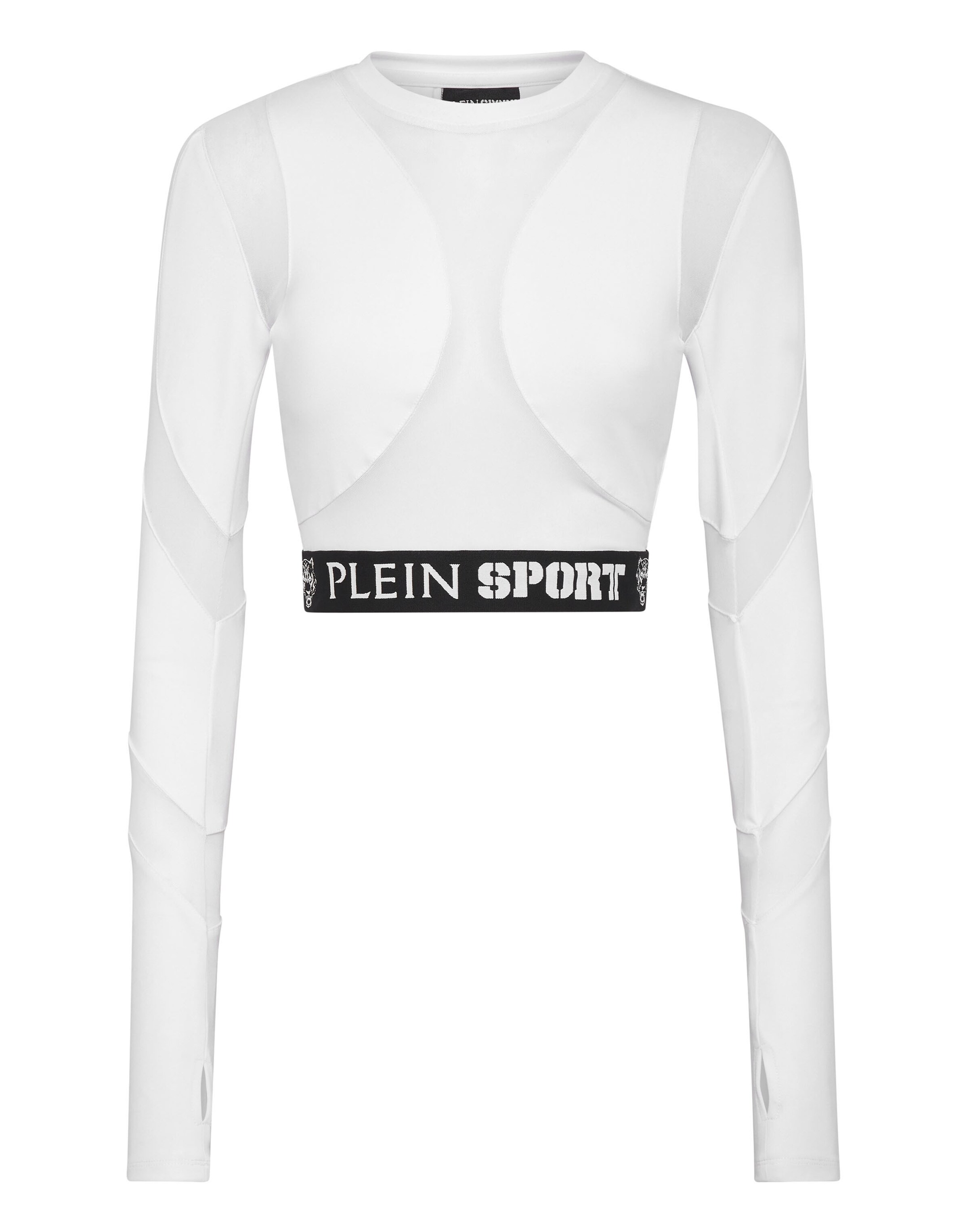 Plein Sport - Camiseta funcional en blanco: frente