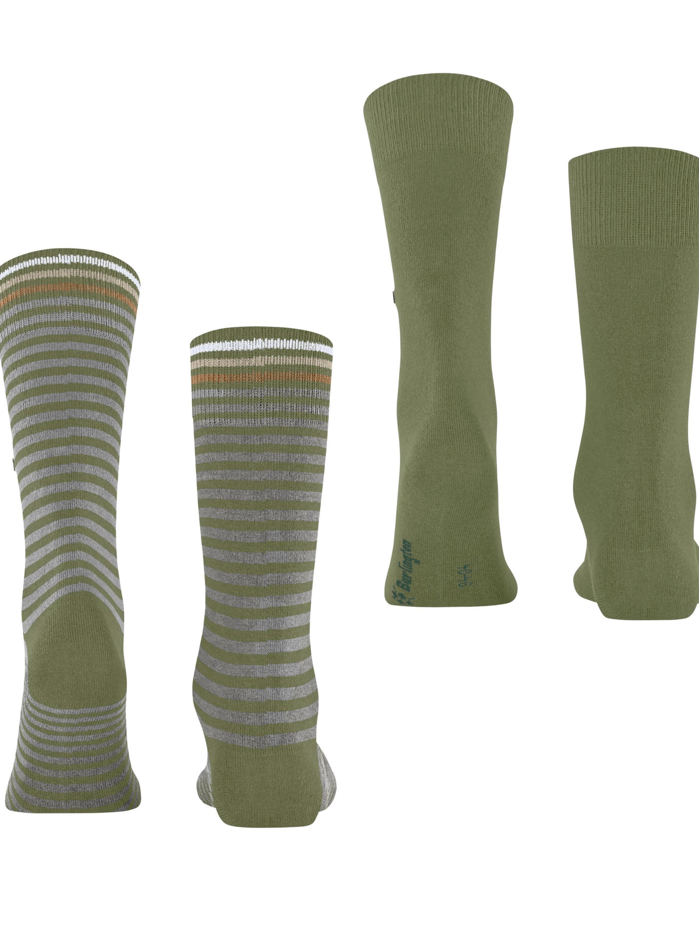 BURLINGTON Socks 'Everyday Stripe 2-Pack' in Green