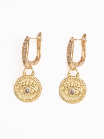 Secret Stones Ohrringe 'Protective eye' in Gold: Vorderseite