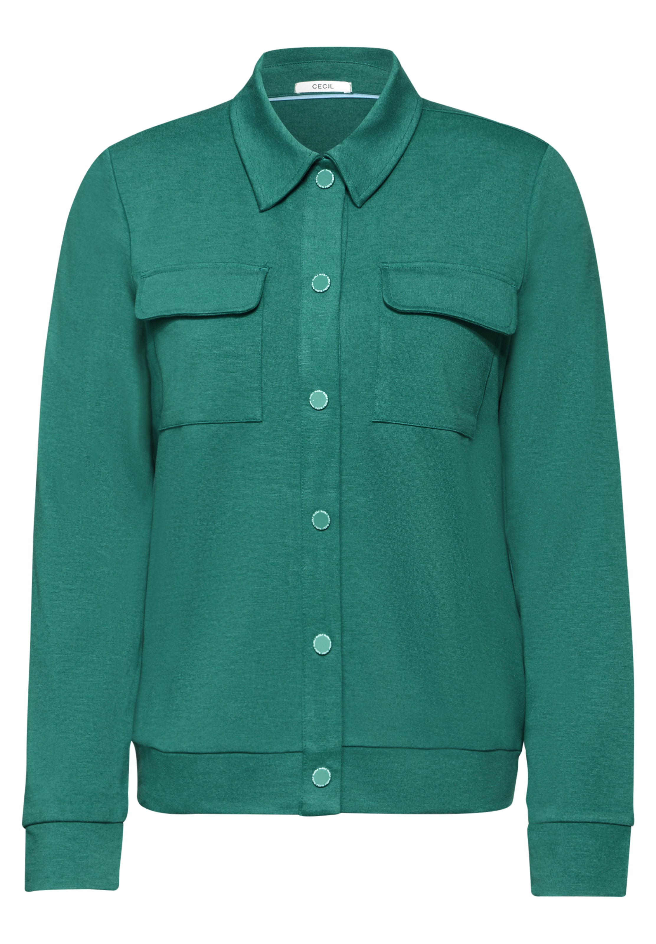 CECIL Zip-Up Hoodie in Green: front