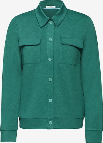 CECIL Zip-Up Hoodie in Green: front