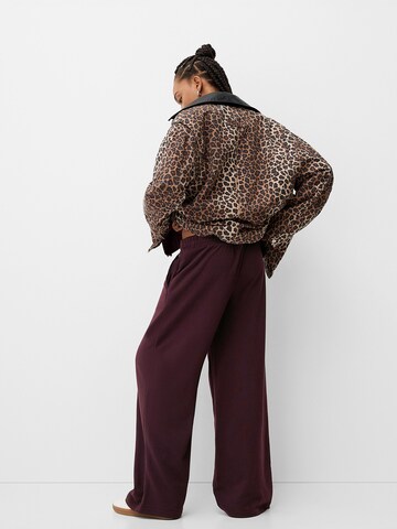 Bershka Wide leg Trousers in Purple