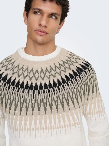 Only & Sons Sweter 'ONSTERRY' w kolorze biały