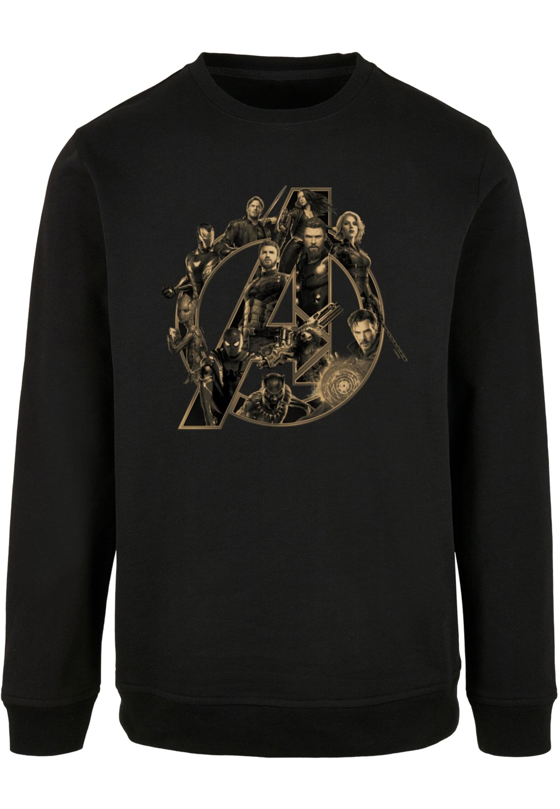 Felpa 'Avengers Infinity War - Logo' di ABSOLUTE CULT in nero: frontale