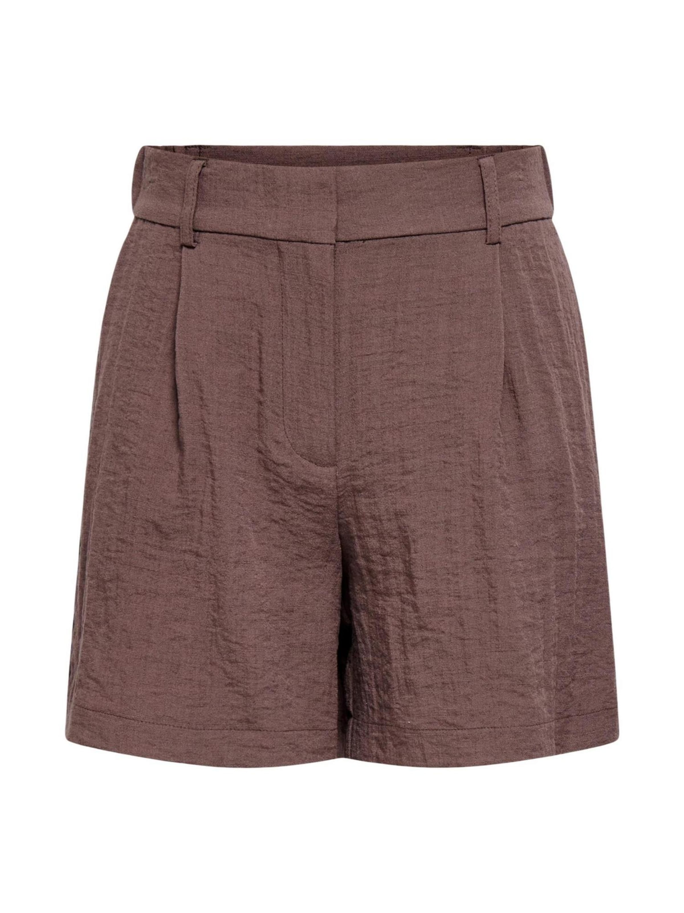 Pantaloni 'Onlita Hw Linen Look Shorts Tlr 15370279' di ONLY in marrone: frontale