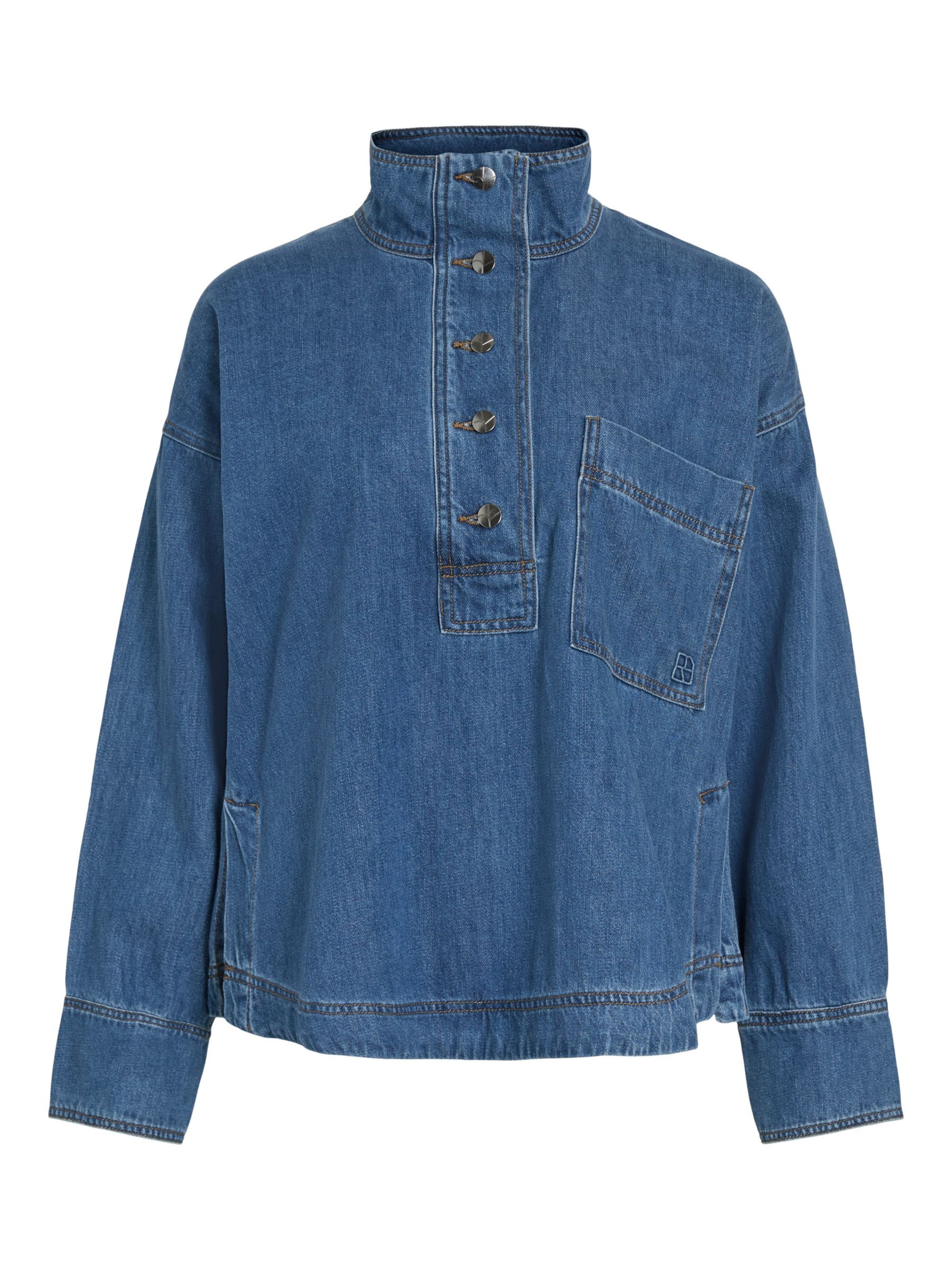 ROUGE EDIT Blouse in Blauw: voorkant