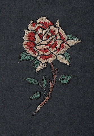 Ed Hardy Μπλουζάκι 'Totenkopf Kletterrose' σε γκρι