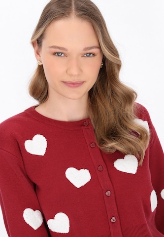 MYMO Knit cardigan in Red