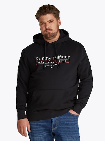 Tommy Hilfiger Big & Tall Μπλούζα φούτερ σε μαύρο: μπροστά