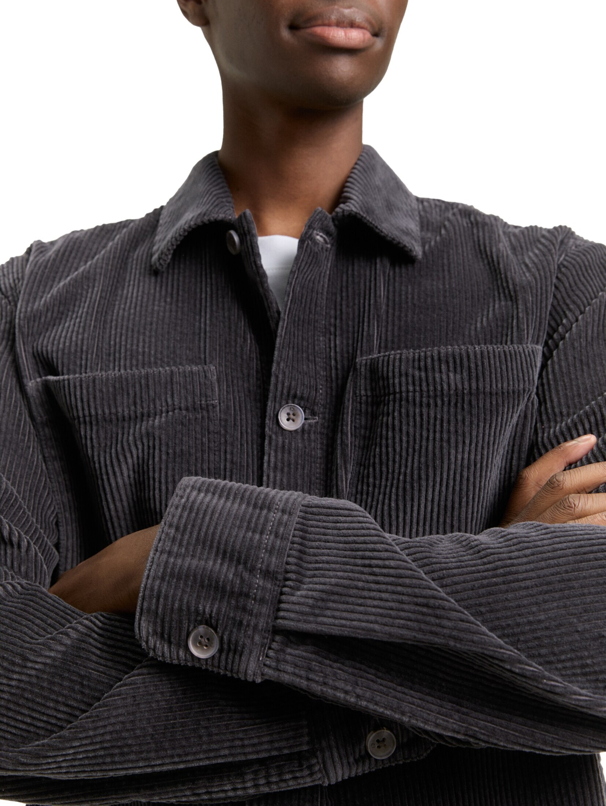 Coupe regular Chemise TOM TAILOR DENIM en gris