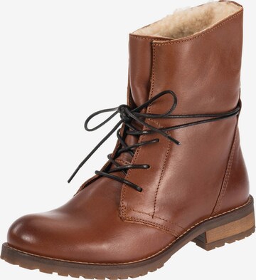 Palado Lace-Up Ankle Boots 'Muna' in Brown: front