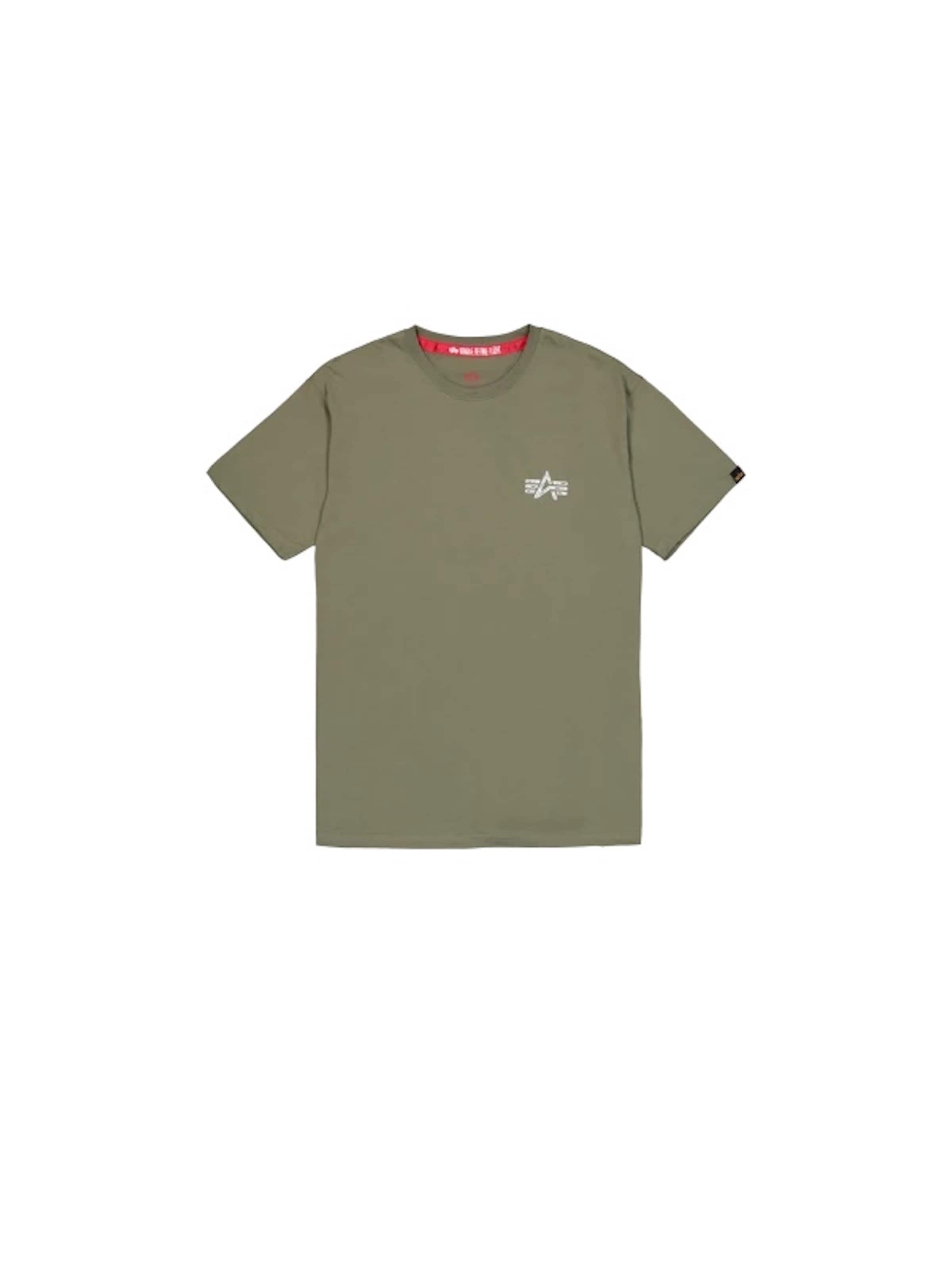 ALPHA INDUSTRIES T-Shirt 'Signature' in Grün: Vorderseite